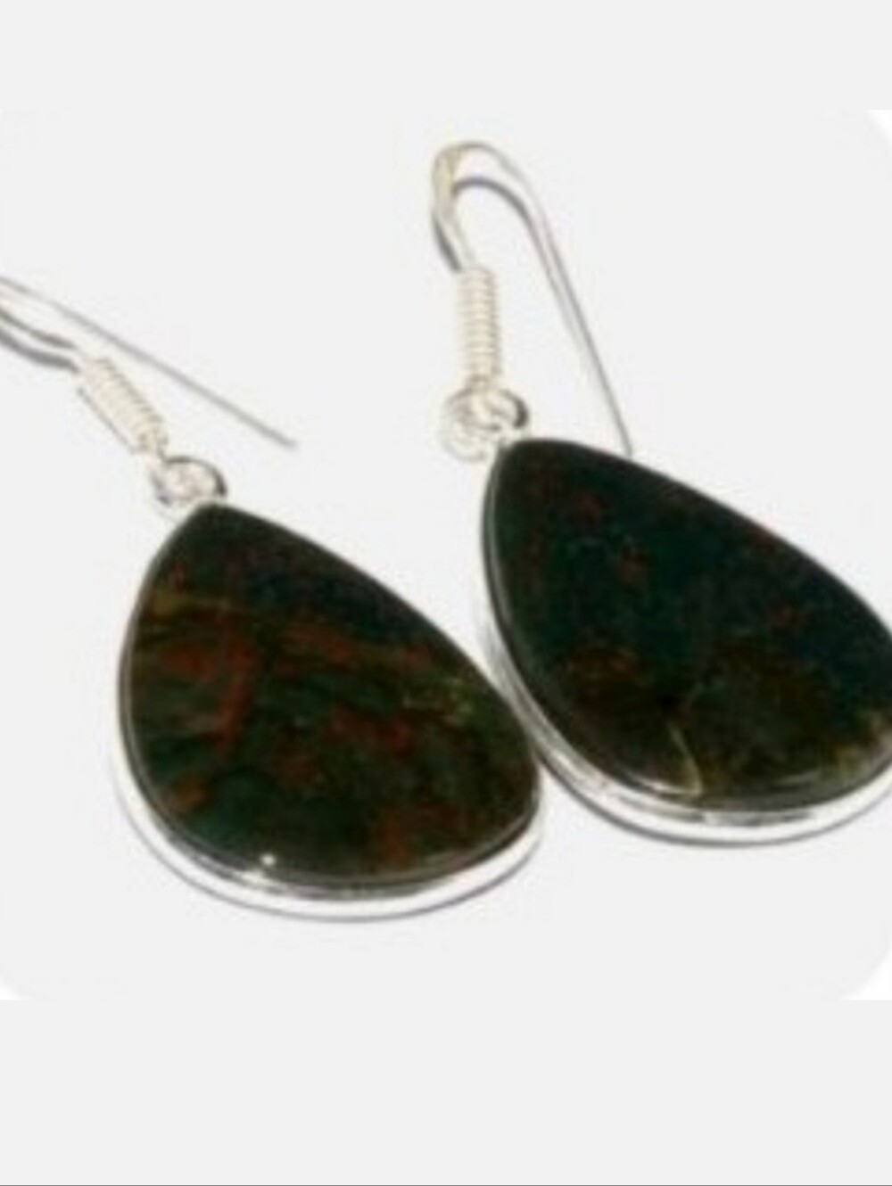 Bloodstone Gemstone 925 Sterling Silver Handmade Drop Dangle Earrings